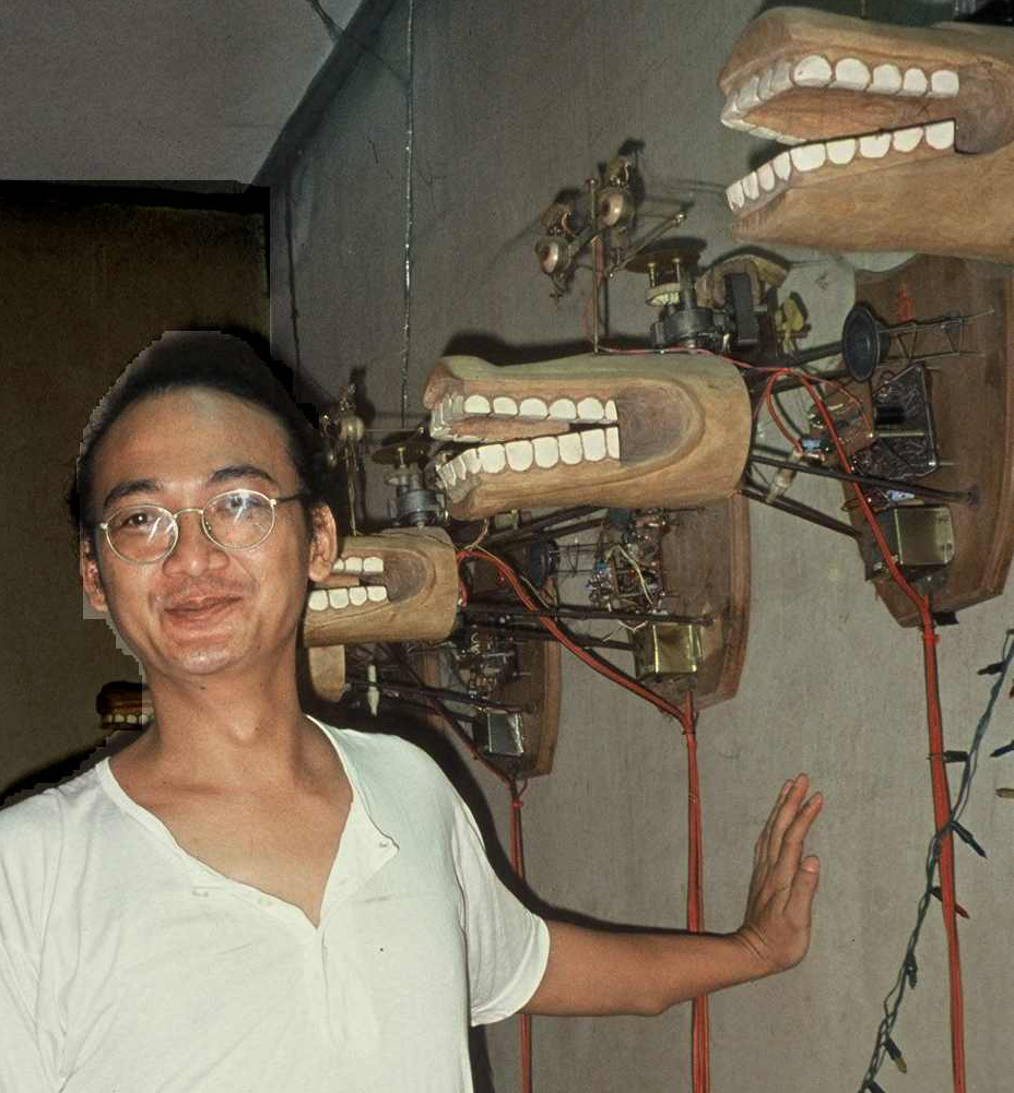 Heri Dono with his work 'Watching the Marginalised People' / Supplied Image 2 - Heri Dono at home detail